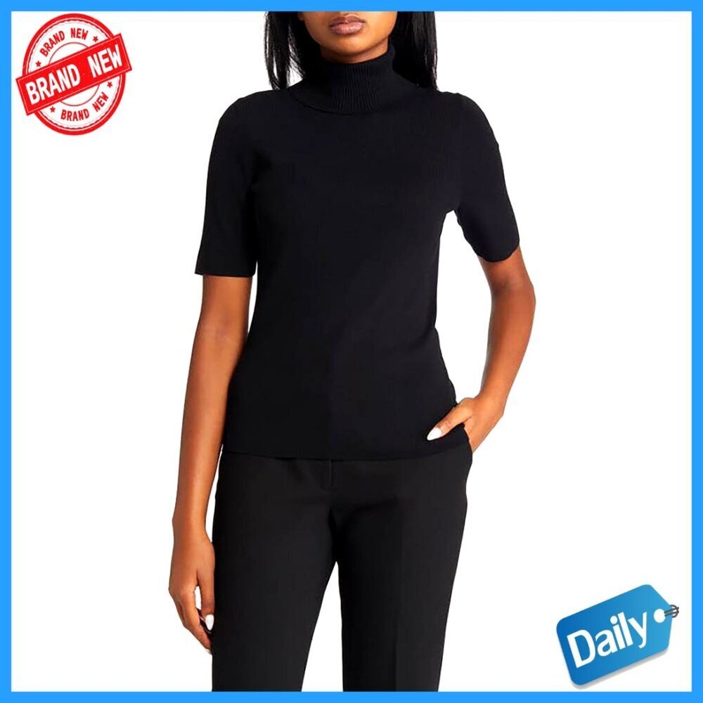 Half Sleeve Turtleneck Knit Top, Regular Fit, Machine Washable